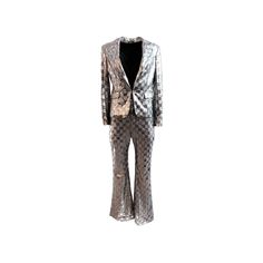 Any Old Iron Space $19.99 Suit Disco ball fabric silver sequin suit Jacket has pockets (style advice, don't use them though!) Fitted pant with flaresOnly 1 left size small It shines! Tailored Long Sleeve Blazer For Party Season, Intergalactic Party, Cowboy Suit, Black Velvet Suit, Silver Disco Ball, Sequin Suit, Velvet Suit, Kate Bosworth, Women's Suits