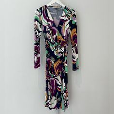 Emilio Pucci Floral Print Faux Wrap Dress Size It 42 / Us 8 Nwts! Condition: New With Tags. Side Zipper, Bow Is Decorative. Elegant Multicolor Midi-length Dresses, Elegant Multicolor Midi Dresses, Elegant Multicolor Midi Length Dresses, Elegant Fitted Multicolor Dresses, Elegant Multicolor V-neck Midi Dress, Elegant Multicolor Knee-length Midi Dress, Elegant Multicolor Formal Dresses, Multicolor Midi Formal Dress, Multicolor Fitted Formal Midi Dress