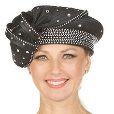 The Giovanna HR22124-BLK Church Hat is a beautiful accessory designed not just for church, but for any occasion where elegance and grace are desired. Crafted with a keen attention to detail, this hat boasts a classic black hue ensuring it pairs wonderfully with a wide range of color palettes and outfits. Embellished with a generous amount of sparkling rhinestones, this church hat makes a statement without overwhelming your ensemble. It captures the light with every movement, adding a subtle shim Short Brim Headpiece For Church, Elegant Black Mini Hat For Church, Black Cloche Fascinator For Party, Black Cloche Party Hat, Elegant Black Hat For Event, Elegant Black Cloche Mini Hat, Classic Black Mini Hats For Party, Elegant Black Hat For Events, Elegant Black Party Hat