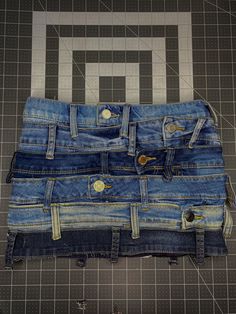 Custom Denim Belt Loop Skirt  * Can Be Mini/Mid*  Made To Order!! Please Message Me For Any Questions Or Concerns Before Ordering!! Custom Sizing & Adjustments Available Custom Denim Skirt, Diy Mini Skirt, Diy Denim Skirt, Denim Diy Clothes, Reworked Clothing, Thrift Flips, Reworked Denim, Denim Projects, Custom Jeans