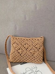 This stylish woven crossbody bag is perfect for your next vacation or casual outing. With its versatile design, it can easily transition from day to night. Its spacious interior and durable construction make it a must-have for your travels. Say goodbye to bulky bags and hello to effortless style. Color : Camel Type : Straw Bag Bag Size : Medium Pattern Type : Plain Composition : 100% Polyester Material : Polyester Trendy Braided Travel Bags, Versatile Woven Crossbody Bag, Casual Woven Crossbody Beach Bag, Everyday Crossbody Shoulder Bag With Braided Details, Casual Rectangular Shoulder Bag With Open Weave, Everyday Braided Crossbody Shoulder Bag, Braided Shoulder Bag For Daily Use, Braided Shoulder Bag For Travel, Casual Rectangular Open Weave Shoulder Bag