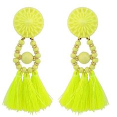 New Fashion Tassel Fan Earrings - Chandelier Dangles Design , High-Quality Acrylic Beads Soft Thread And Allergy Free. Length Approx. 3.5" Pineapple Yellow With Gold Accents Statement Beaded Fashion Bohemian Handmade Whimsical Drop Earrings Stud Post Dangle Design Trendy Hippie Gypsy Big Bold Ethnic Tribal Tassel We Have These Same Earrings In Royal Blue And Bright Red! Bunde, Make An Offer And Save $$! Yellow Tassel Earrings For Beach, Yellow Bohemian Tassel Earrings For Beach, Elegant Yellow Tassel Earrings For Summer, Yellow Dangling Beads Earrings For Summer, Trendy Yellow Beaded Dangle Earrings, Summer Yellow Dangling Beads Earrings, Yellow Bohemian Earrings For Summer, Yellow Summer Earrings With Dangling Beads, Summer Yellow Earrings With Dangling Beads