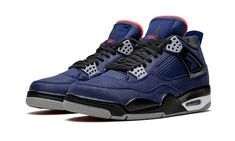 The Air Jordan 4 Winter “Loyal Blue” receives a winter-ready makeover for the iconic silhouette.  The premium iteration of the “Loyal Blue” Air Jordan 4 sports a colorway reminiscent of rapper Eminem’s “Encore” Jordan 4, as covetable a sneaker as any within the Air Jordan scope.  Notable changes applied to the design include swapping out the traditional throat and mid-panel netting for a rubberized synthetic material.  The tongue also utilizes the rubberized construction while the inner lining sports a fleece-like fabric for added warmth and comfort.  A tonal heel plate with black Jumpman branding and black Wings on the lateral panel put the finishing touches on the Air Jordan 4 WNTR “Loyal Blue. ” Release date: December 2, 2019. Nike X Travis Scott, Converse Run Star Hike, Converse Run, Low Air Jordan 1, Converse Run Star, Jordan 8, Jordan 2, Jordan 4 Retro, Nike Dunk High