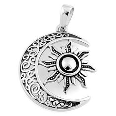 Height: 26.2mm

Width: 20.9mm

Thickness: 4.2mm

Bail opening: 4.8mm



Metal: 925 sterling silver

Plating: rhodium plated

Finish: high polish Celtic Pendant, Rock Vintage, Moon And Sun, Pretty Pendant, Silver Plated Jewelry, Silver Moon, Moon Pendant, 925 Jewelry, Pure Silver