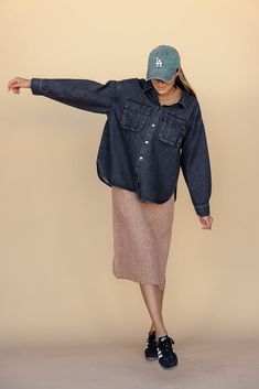 Adams Washed Denim Jacket – ROOLEE Medium Wash Button-up Outerwear For Day Out, Button-up Medium Wash Outerwear For Day Out, Oversized Button-up Denim Jacket For Fall, Oversized Button-up Denim Jacket With Button Cuffs, Chic Relaxed Fit Denim Blue Outerwear, Oversized Fall Denim Jacket For Everyday, Chic Dark Wash Button-up Outerwear, Chic Relaxed Fit Denim Jacket For Fall, Fall Denim Jacket With Pockets For Casual Gatherings