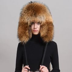 Unisex Warm Full Covered Real Fox Fur Hats Russian Hunter Trapper Earflap Cap | eBay Windproof Hats With Ear Flaps For Fall, Warm Fall Hat With Ear Flaps, Warm Ear Flaps Hat For Fall, Warm Fall Hats With Ear Flaps, Windproof Brimmed Winter Hat, Windproof Brimmed Hat For Winter, Winter Windproof Hat With Short Brim, Windproof Brimmed Hats For Fall, Windproof Hats For Cold Weather In Fall