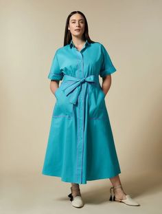 Classy Wardrobe, Cotton Poplin Dress, Wardrobe Planning, Dresses Ideas, Poplin Dress, Plus Size Summer, 50 Fashion, African Dress