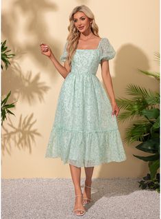 JJ's House No Bow Ruffle Floral Print Chiffon Midi Square Spring Summer A-line Elastic Waist Yes Sage Green S Height:5.7ft(174cm) Bust:33.5in(85cm) Waist:26in(66cm) Hips:36in(91cm) Dress. #JJ's House #No #Bow #Ruffle #FloralPrint #Chiffon #Midi #Square #Spring #Summer #Aline #ElasticWaist #Yes #SageGreen #S #Dress Semi Formal Dresses Modest, Hoco Dresses Modest, Mormon Dress, Classy Christmas Dresses, Modest Spring Dresses, Midi Party Dresses, Style Roots