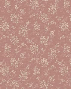 a pink wallpaper with white flowers on it