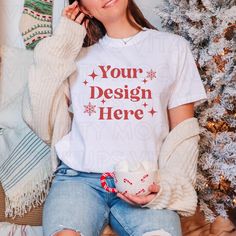 White Comforter, Christmas Tshirt, Holiday Shirt, Brand Image, Tshirt Mockup, Color Shirt, Digital Nature, Shirt Mockup, File Free