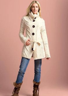 Hand-knitted elegant ladies coat.Warm and witty for every day. Material - 49% wool 51 % acrylic The colors are exemplary When ordering I show a Catalog of yarns in available colors. SIZE XS:  Bust 76-84cm(30-33in),Waist 61-63cm(24-25in), Hip 84-86cm(33-34in),Sleeve length 55-57cm SIZE S:  Bust 84-89cm(33-35in),Waist 63-68cm(25-27in), Hip 86-91cm(34-36in),Sleeve length 55-57cm SIZE M:  Bust 89-94cm(35-37in),Waist 71-76cm(28-30in), Hip 94-99cm(37-39in),Sleeve length 57-59cm SIZE L:  Bust 96-101cm( Fitted Long Sweater Coat For Cold Weather, Knitted Jackets Women Pattern, Knitted Jackets Women, Long White Cardigan, Patterned Cardigans, Jackets Women, Long Sweaters Cardigan, Pattern Sweater, Knit Fashion