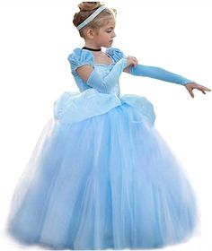 PRICES MAY VARY. PACKAGE INCLUDE: One Cinderella dress, One pair of sleevelet. High quality dress up clothes for little girls. DRESS DETAILS: Made of Flannel,wedding tulle and 100% polyester lining, won't make your girl's skin itchy or uncomfortable. Six overlapping gauze dress with cute bubble sleeves and floral designs for fluffy appearance, no need of petticoat. Fancy Cinderella costume for toddler girls. SIZE CHART: Our size chart is on the left, please refer to our size chart, and height is Belle Dress Up, Cinderella Dress Up, Cinderella Dress For Girls, Princess Dress Costume, Princess Costumes For Girls, Princess Belle Dress, Toddler Costumes Girl, Toddler Girl Halloween, Cinderella Birthday Party