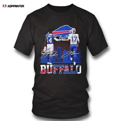 a black buffalo football t - shirt with the word buffalo on it and an image of a