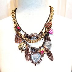 *Price Firm * Vintage Betsey Johnson Ride With Me Charmed Necklace. *Free Shipping * Charmed Necklace, Vintage Assemblage Jewelry, Betsey Johnson Necklace, Vintage Betsey Johnson, Assemblage Jewelry, Skull Jewelry, Betsey Johnson Jewelry, Jewelry Vintage, Jewelry And Accessories