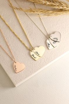 "Great and so special personalized jewelry option for your loved ones. They going to love this special heart necklace. Our engraved necklaces fully customizable with any name/letter or text.  You will have the most, stylish, initial necklace gift in the world with great design. You may order this dainty necklace as kids name necklace, couple necklace, family necklace, mothers necklace and more..💖 ♥ Personalized piece for yourself or for someone special in your life.. ♥ Make your choice from this custom necklace / pendant necklace for Valentines day gift, mother Day gifts, gift for mom, birthday gifts, anniversary gifts and Christmas Gifts. ✋ All our jewelry is %100 custom made by hand with Love and Care in our workshop! Nickel Free High Quality Materials Standard Deliver in 8-12 Business Personalized Rose Gold Name Necklace With Heart Pendant, Custom Heart Pendant Necklace For Valentine's Day, Personalized Heart Nameplate Necklace For Gift, Customizable Heart Pendant Necklace For Personalized Gift, Personalized Nameplate Heart Necklace Gift, Personalized Engraved Heart Pendant Name Necklace, Personalized Engraved Heart Pendant Necklace, Name Charm Necklaces With Heart Pendant For Anniversary Gift, Anniversary Gift Name Charm Necklace With Heart Pendant