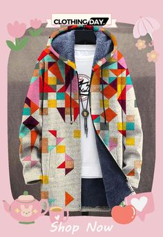 Men's Plush Thick Loose Long-sleeved Coat Cardigan Multicolor Cotton Long Sleeve Outerwear, Casual Multicolor Cardigan With Pockets, Casual Multicolor Patchwork Sweater Coat, Casual Long Sleeve Patchwork Sweater Coat, Multicolor Oversized Long Sleeve Cardigan, Red Jacquard Knit Long Sleeve Outerwear, Bohemian Long-sleeved Floral Patchwork Outerwear, Long Sleeves Coats, Cardigan Tops