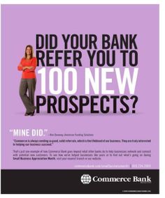 a woman standing in front of a purple background with text that reads, did your bank refer you to 100 new projects?