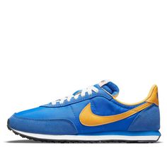 Nike Casual Sneakers For Marathon, Vintage Nike Blue Sneakers, Vintage Blue Nike Sneakers, Retro Blue Sneakers With Vulcanized Sole, Nike Retro Blue Sneakers, Retro Nike Running Shoes With Branded Insole, Blue Retro Sneakers With Gum Sole, Retro Blue Sneakers With Gum Sole, Nike Retro Running Sneakers