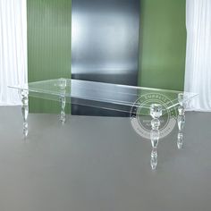 This stunner of a nearly 8-foot clear ghost acrylic table is perfect for VIP Guests, as a Sweetheart Table, or as a Dessert Table. The 4 legs on this table are easily assembled by turning them like a giant screw and takes only minutes to assemble or disassemble for same transport. No screws nor tools are required! Dimensions: 7.8 x 3.9 foot, 30" height (94" L x 47" W x 30" H) Acrylic Dining Table, Stainless Steel Chair, Event Props, Stage Backdrop, Acrylic Decor, Engagement Parties, Acrylic Table, Decor Bundle, Oval Table