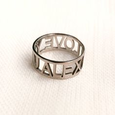 Silver Personalized Two Name Ring, Personalized Jewelry, Custom Name Ring, Gold Personalized Ring, Customized Name Ring, Birthday Gift, P E R S O N A L I Z E D ∙ J E W E L R Y ❤ Handmade with love ❤ 🧿 Welcome to GDjeweltr. All our jewelery is made by handmade in our workshop as custom. The most unique gift you can find for you and your loved ones ♥ Please take a look my store to see our handmade necklaces, rings, earrings and bracelets collection. ⭐ Item Details: * Material: 14K Solid Gold * Fi Silver Ring Jewelry For Birthday Gift, Silver Anniversary Rings With Names, Silver Rings For Valentine's Day Birthday Gift, Silver Rings For Birthday And Valentine's Day, Silver Hallmarked Rings For Birthday, Modern Personalized Rings For Anniversary, White Gold Rings For Valentine's Day Birthday, White Gold Rings For Birthday And Valentine's Day, Silver Rings For Mother's Day Birthday Gift