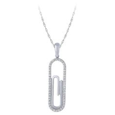 0.20 Carat Natural Diamond Paper Clip Necklace 14K White Gold 100% Natural Diamonds, Not Enhanced in any way 0.20CT G-H SI 14K White Gold, Prong set, 1.68 gram 8MM BY 1.25" N5764W ALL OUR ITEMS ARE AVAILABLE TO BE ORDERED IN 14K WHITE, ROSE OR YELLOW GOLD UPON REQUEST. All Chains of Pendants and Necklaces Can be Requested in 16'' or 18'' Length. . This item is proudly handcrafted in the USA. Perfect gift on any occasion. This Item has passed highest quality inspections. We want you to Wear it, E Paper Clip Necklace, Trombone, Paper Clip, White Rose, Diamond Pendant, Diamond White, Enjoy It, Prong Setting, Natural Diamonds