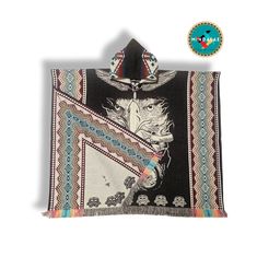 Discover these exquisite, hand-crafted alpaca ponchos, artisanally made by skilled Ecuadorian artisans in the Andes Mountains. Exuding unique designs and techniques, these unique wool ponchos are not only exquisite, but also provide optimal warmth during winter and fall. Our unisex ponchos are designed with a blend of acrylic and alpaca or sheep wool for a soft finish. Shop now and find the perfect alpaca poncho to stay cozy and fashionable all season long. ITEM DESCRIPTION In order to manufacture an affordable poncho, its fibers need to contain a mixture of acrylic and either alpaca or sheep wool. The poncho measurements are as follows: 48 inches in width and 38 inches in length (including the fringes). One size fits most. MATERIALS 80% Alpaca and 20% Acrylic. WASHING INSTRUCTION * Hand w Handmade Alpaca Bohemian Poncho, Handmade Bohemian Alpaca Poncho, Handmade Black Poncho One Size, Handmade Black Poncho For Festivals, Bohemian Hooded Alpaca Poncho, Handmade Alpaca Poncho For Winter, Artisan Winter Poncho For Festival, Artisan Handwoven Winter Poncho, Handmade Multicolor Winter Poncho