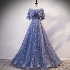 Sparkly Ball Gown, Graduation Party Dress, Gown Graduation, Party Dress Formal, Sparkle Prom Dress, Trendy Party Dresses, Blue Evening Gowns, Graduation Party Dresses, Dress Graduation