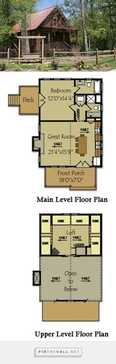 the floor plan for a small log cabin