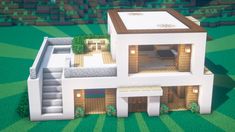 an image of a modern house in minecraft