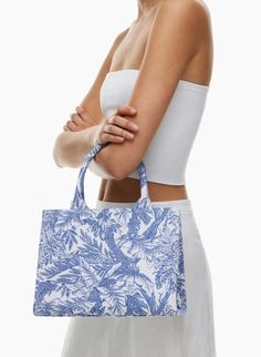 KEEP SMALL TOTE | Aritzia Cotton Double Handle Beach Bag For Shopping, Cotton Top Handle Bag With Leather Handles, Top Handle Cotton Bag With Leather Handles, Summer Top Handle Canvas Shopping Bag, Chic Cotton Shopping Bag, Summer Cotton Shoulder Bag With Leather Handles, Cotton Double Handle Beach Bag, Canvas Bags With Rolled Handles For Shopping, Canvas Shopping Bags With Rolled Handles