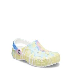 Oh Baya! Slide into the very best of Crocs basics with fully molded Croslite material, maximum lightweight cushioning, and signature ventilation. Size: Men's 11.  Color: White.  Gender: unisex.  Age Group: adult. Tie Dye Crocs, Crocs Baya, Crocs Men, Crocs Clogs, Pastel Tie Dye, Crocs Classic Clogs, Clog Sandals, Women's Crocs, Tie And Dye