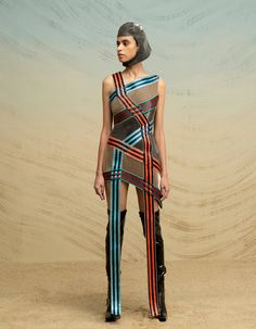 Asymmetric Angular Glass Dress | NOT JUST A LABEL Futuristic Outfit Ideas, It Girl Party, Space Costume, Fantasy Futuristic, Glass Dress, Kids Ootd, Fiber Sculpture, Fashion Figure Drawing, Runway Fashion Couture