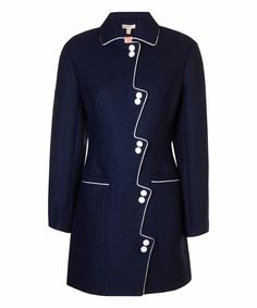 Navy Blue Coat, Cute Coats, Winter Blue, Vintage Coats, Blue Coat, Blue Solid, Trench Coats Women, Vintage Coat, Mode Vintage