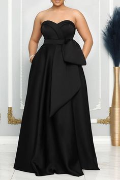 Plus Size Evening Gown, Chique Outfits, Plus Size Formal Dresses, Black Tie Dress, Black Formal, Maxi Gown Dress, فستان سهرة, Classy Dress Outfits, Plus Size Black