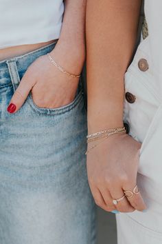 One of you apologizes for everything. The other one takes zero shit. Opposites attract and we're here for it! Bracelet is adjustable from 6.5 - 7". Available in Mixed Metal. Shop our complete Friendship Collection. Handmade in Eau Claire, WI. Our jewelry is handmade so each piece will be unique and may vary slightly from what is pictured.