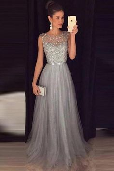 Winter Formal Dress, Prom Dress Green, Tulle Long Dress, Dresses Graduation, Grey Prom Dress, Winter Formal Dresses, Dress Winter, Winter Formal, Dresses Trendy