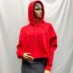 Persaya Red Pullover Oversized Cropped Sweatshirt Hoodie Nwot Super Soft With Red & White Tie Pullover 55% Cotton 45% Polyester Size - Large Approximate Measurements Laying Flat: Armpit - Armpit - 24 Length - 18" Sleeve - 21" Wb#20 Top0407 Same Or Next Day Shipping Affordable Red Hoodie With Ribbed Cuffs, Red Hooded Sporty Sweater, Oversized Red Sweatshirt With Ribbed Cuffs, Oversized Red Crew Neck Hoodie, Red Oversized Crew Neck Hoodie, Red Oversized Hoodie With Crew Neck, Oversized Red Hoodie With Drawstring, Red Hooded Sweater With Drawstring, Oversized Red Cotton Hoodie