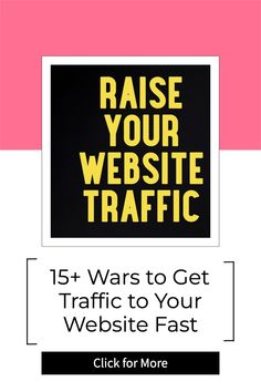 the cover of raise your website traffic, which includes an image of a black and yellow sign