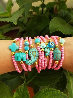 10 bracelet set - Pink Friendship Bracelets - Boho Chic Summer - buddha bead - layering bracelets - beaded bracelets - stacking - christmas Layering  Friendship Bracelets - Boho Chic Summer Bracelets, you are buying 10 bracelets in this listing.  Each bracelet is 7.5 inches Handmade with love! Turquoise Wrap Bracelet Great For Gifts, Handmade Beaded Bracelets For Festivals And Gifts, Spiritual Wrap Bracelet With Colorful Beads For Gifts, Turquoise Beaded Bracelets As Festival Gifts, Bohemian Stacked Beaded Bracelets With Round Beads, Bohemian Stackable Wrap Bracelet As Gift, Spiritual Wrap Bracelet With Colorful Beads As Gift, Pink Bracelets As Festival Gifts, Turquoise Stackable Friendship Bracelets As Gift