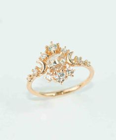 Star Wedding Ring, Moon Diamond Ring, Sofia Zakia, Sparkling Stars, Solid Gold Band, My Spirit, Star Wedding, Star Ring, The Quiet