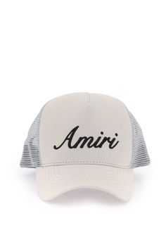 AMIRI baseball cap made of cotton canvas and mesh with contrasting embroidered lettering logo. Semi-lined interior and adjustable rear strap. One size fits all. Size Info STANDARD Color Detail Mixed colours Made In United States Material 100% CO*** 100% PA Season One fall Season Two winter Product accessories Brand Amiri Size And Fit Accessory Length = 60 cm, Trendy Baseball Cap With Logo And Curved Brim, Trucker Hat With Embroidered Logo And Curved Visor, Sporty Summer Trucker Hat With Embroidered Logo, Sporty Trucker Hat With Embroidered Logo For Summer, Trucker Style Baseball Cap With Embroidered Logo, Trendy Trucker Hat With Embroidered Logo And Visor, Trendy Trucker Hat With Embroidered Logo, Streetwear Trucker Hat With Curved Visor And Logo, Logo Trucker Hat With Curved Visor For Streetwear