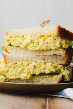 This Vegan Egg Salad looks and tastes just like the real thing! Made with finely chopped firm tofu and an “eggy” vegan egg salad dressing, it’s an easy meal that’s delicious in sandwiches or served at the potluck!