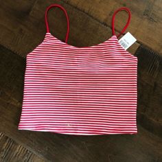 Red Striped Cami Crop Top From Pacsun, Size Small Worn Twice Super Cute! *Not Nwt Red Fitted Tank Top For Summer, Fitted Red Tank Top For Summer, Trendy Red Tank Top For Summer, Red Stretch Summer Tops, Red Cotton Tank Top For Spring, Spring Red Cotton Tank Top, Red Casual Tank Top For Summer, Red Fitted Tank Top For Vacation, Fitted Red Tank Top For Vacation