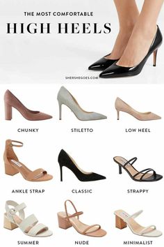 Medium Heels Classy, Work Heels Comfortable, Black Heels Classy Elegant, Essential Heels For Women, Clubbing Shoes Comfortable, Business Casual Shoes Women Summer, Office High Heels, Best Heels For Work, Black Heel Shoes For Women