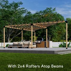 1021 Triangle Pergola, Diy Pergola Kits, Roof Brackets, Corner Pergola, Wood Lumber, Steel Pergola, Concrete Footings, Privacy Walls, Easy Design