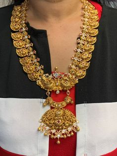 22 Karat Gold "Peacock" Long Necklace with Cz, Pearls & Beads (Temple Jewellery)  - 235-GN3290 - in 140.650 Grams for USD $11055.23. 
Made in India by Totaram Jewelers Online this product is in Gold - 22 Karat BIS Hallmark 916 KDM Gold  & is an excellent gift for Adult - Women. Ships fully insured with secured guaranteed delivery for free with your order over $250 from New Jersey USA & comes with 30 days exchange policy. Gold Bridal Necklace With Peacock Design For Celebration, Festive Gold Temple Necklace With Multi-stone, Gold Multi-stone Bridal Necklace For Celebration, Celebration Gold Bridal Necklace With Multi-stone, Celebration Multi-stone Gold Bridal Necklace, Gold Multi-stone Temple Jewelry Bridal Necklace, Festive Gold Multi-stone Bridal Necklace, Gold Multi-stone Temple Necklace For Wedding, Gold Bollywood Multi-stone Necklace