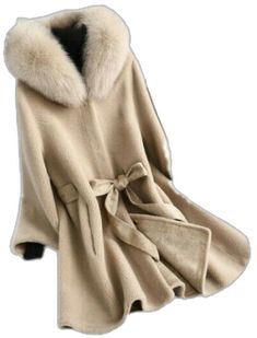 Hooded Beige Outerwear For Fall, Solid Color Lapel Collar Outerwear For Winter, Beige Winter Outerwear With Stand Collar, Hooded Beige Fur Coat For Winter, Chic Hooded Winter Outerwear, Beige Shawl Collar Outerwear For Spring, Hooded Beige Fur Coat For Fall, Winter Outerwear With Lapel Collar For Cold Weather, Winter Lapel Collar Outerwear For Cold Weather