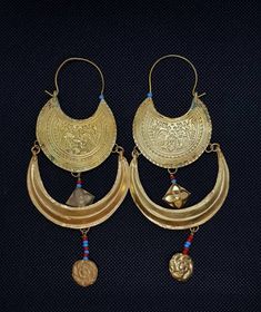 Its Silver then Plated by Gold Handmade Bukhara Earrings Handmade Huge Earrings Material Silver Gold Plated Origin Bukhari Empire Age 1450 Century Traditional Pierced Earrings For Festive Occasions, Ornate Brass Chandbali Danglers, Ceremonial Chandbali Pierced Jewelry, Traditional Brass Earrings For Festivals, Ceremonial Chandbali Jewelry For Pierced Ears, Traditional Festive Brass Hoop Earrings, Traditional Brass Hoop Earrings For Festivals, Ornate Heavy Brass Earrings, Traditional Crescent Jewelry For Festivals