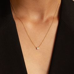 H E X A G O N ∙ D I A M O N D ∙ N E C K L A C E Explore modern elegance with our Hexagon Diamond Necklace, featuring a captivating rose-cut diamond at its core. This dainty and geometric piece effortlessly combines sophistication with contemporary charm, offering a unique allure for any occasion ♡  * Material: High Quality 925 Solid Sterling Silver  * Finish: 18K Gold ∙ Sterling Silver  * Featuring a ~4.5x4mm Hexagonal Rose-Cut CZ Diamond Charm on a dainty Cable Chain, adjustable from 16 to 18 inches.   O T H E R ∙ I N F O R M A T I O N * All items are nicely packaged Ready to Gift in elegant, reusable and recyclable jewelry boxes ♡  * Have any questions or need advice on your custom design? Feel free to contact us. We are fast to reply :)  T U R N ∙ A R O U N D ∙ T I M E * This design is Minimalist Formal Charm Necklace With Clavicle Style, Minimalist Formal Charm Necklace With Clavicle Chain, Minimalist Clavicle Chain Charm Necklace For Formal Occasions, Modern Single Diamond Necklace Gift, Minimalist Solitaire Pendant Necklace As Gift, Everyday Rose Gold Necklace With Single Diamond, Minimalist Rose Gold Solitaire Necklace With Clavicle Chain, Delicate Solitaire Necklace With Clavicle Chain For Everyday, Minimalist Diamond Necklace With Adjustable Chain As Gift