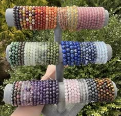 Elevate your style with this stunning Assorted Gemstone Round Beaded Healing Crystal Bracelet! 🌟 Handmade with love in India, this charm bracelet features 22 eye-clean gemstones in a mix of colors. Perfect for any occasion, and it comes with a seller warranty! ✨🦋 #GemstoneBracelet #HealingCrystals #BohemianStyle #GiftIdeas #HandmadeJewelry  #eBay #eBayStore #eBaySeller #Round #Gemstone #Bracelet #Bead #MothersDay #Multicolor #ValentinesDay Body Jewelry Diy, Girly Bracelets, Colorful Bead Bracelets, Beaded Braclets, Crystal Bead Jewelry, Wrist Jewelry, Diy Bracelet Designs, Bracelet Bead, Beads Bracelet Design